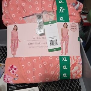 Flora Nikrooz Coral Floral Pajama & Robe Set